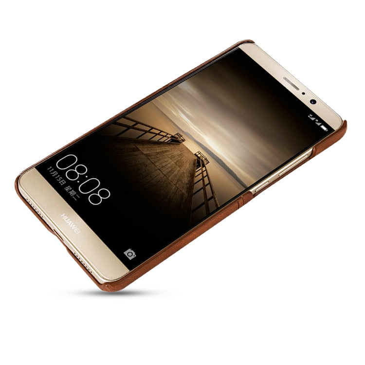 For Huawei Mate 9 Calf Texture PU + PC Protective Case with Card Slots(Brown)