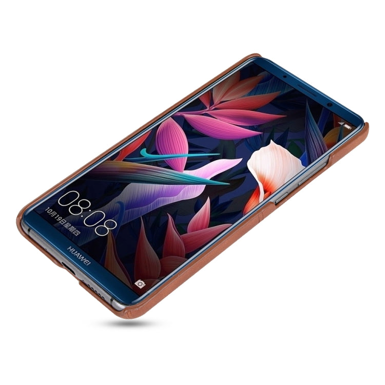 For Huawei Mate 10 Pro Calf Texture PU + PC Protective Case with Card Slots(Coffee)
