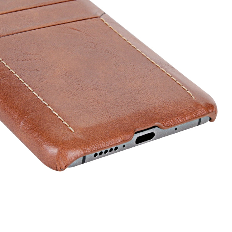 For Huawei Mate 10 Pro Calf Texture PU + PC Protective Case with Card Slots(Coffee)