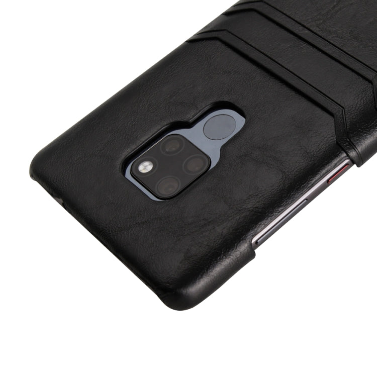 For Huawei Mate 20 Calf Texture PU + PC Protective Case with Card Slots(Black)