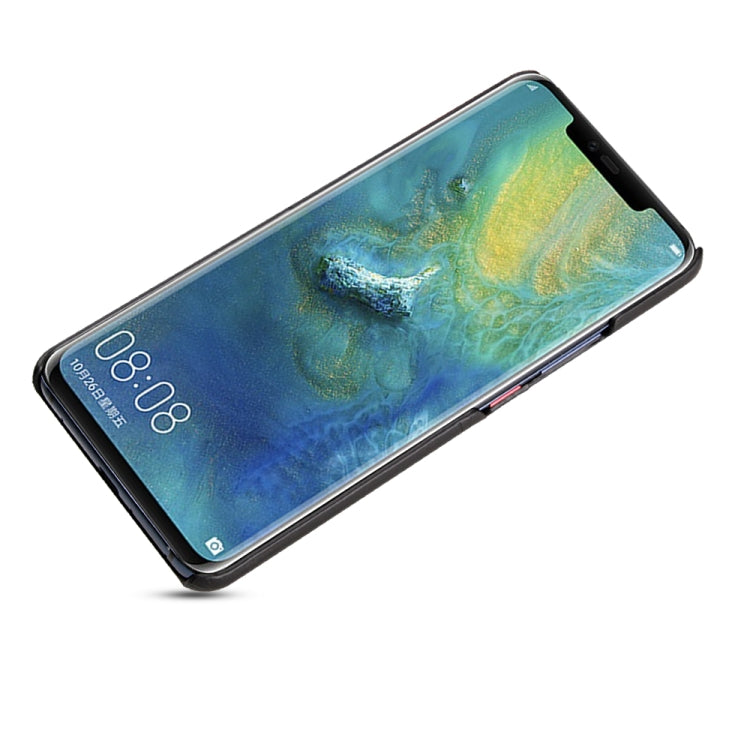 For Huawei Mate 20 Pro Calf Texture PU + PC Protective Case with Card Slots(Black)