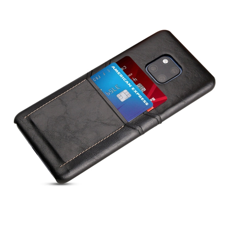 For Huawei Mate 20 Pro Calf Texture PU + PC Protective Case with Card Slots(Black)