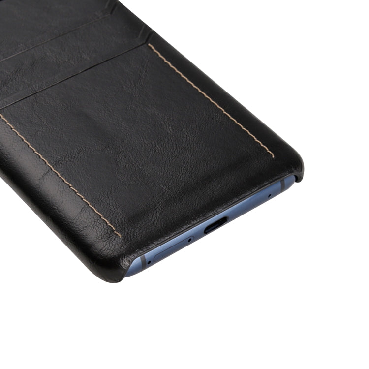 For Huawei Mate 20 Pro Calf Texture PU + PC Protective Case with Card Slots(Black)