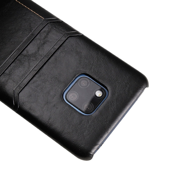 For Huawei Mate 20 Pro Calf Texture PU + PC Protective Case with Card Slots(Black)