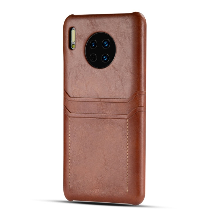 For Huawei Mate 30 Pro Calf Texture PU + PC Protective Case with Card Slots(Brown)