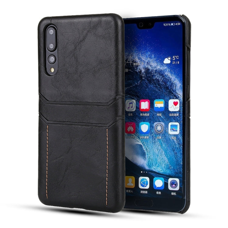 For Huawei P20 Pro Calf Texture PU + PC Protective Case with Card Slots