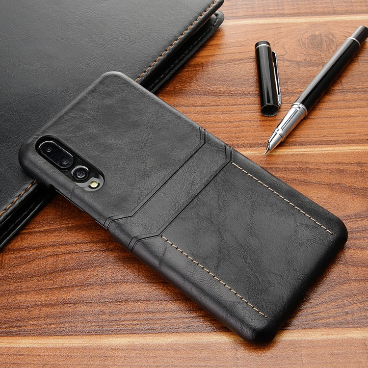 For Huawei P20 Pro Calf Texture PU + PC Protective Case with Card Slots