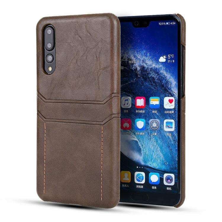 For Huawei P20 Pro Calf Texture PU + PC Protective Case with Card Slots