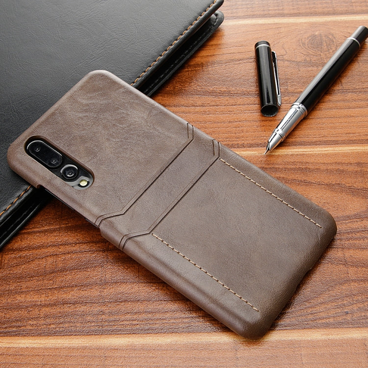 For Huawei P20 Pro Calf Texture PU + PC Protective Case with Card Slots