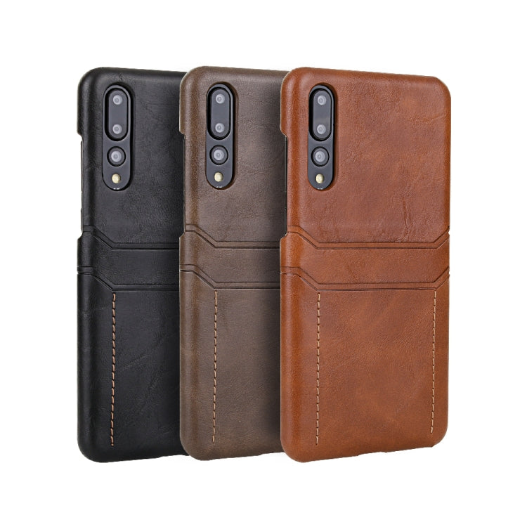 For Huawei P20 Pro Calf Texture PU + PC Protective Case with Card Slots
