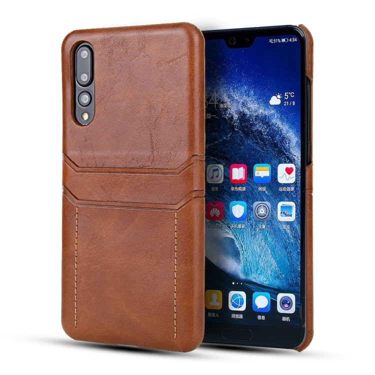 For Huawei P20 Pro Calf Texture PU + PC Protective Case with Card Slots