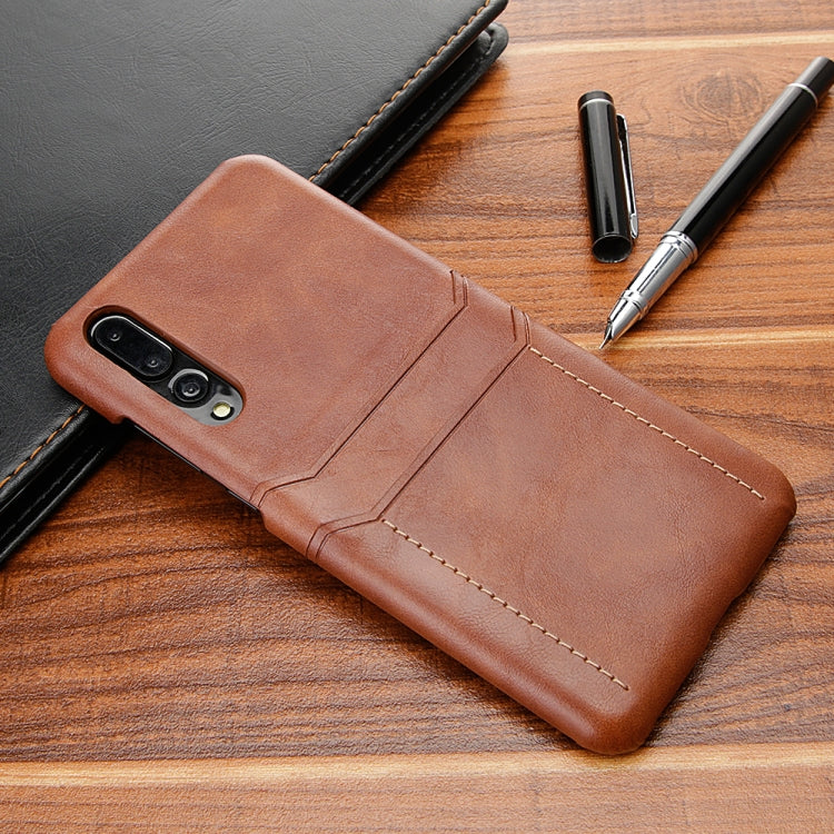 For Huawei P20 Pro Calf Texture PU + PC Protective Case with Card Slots