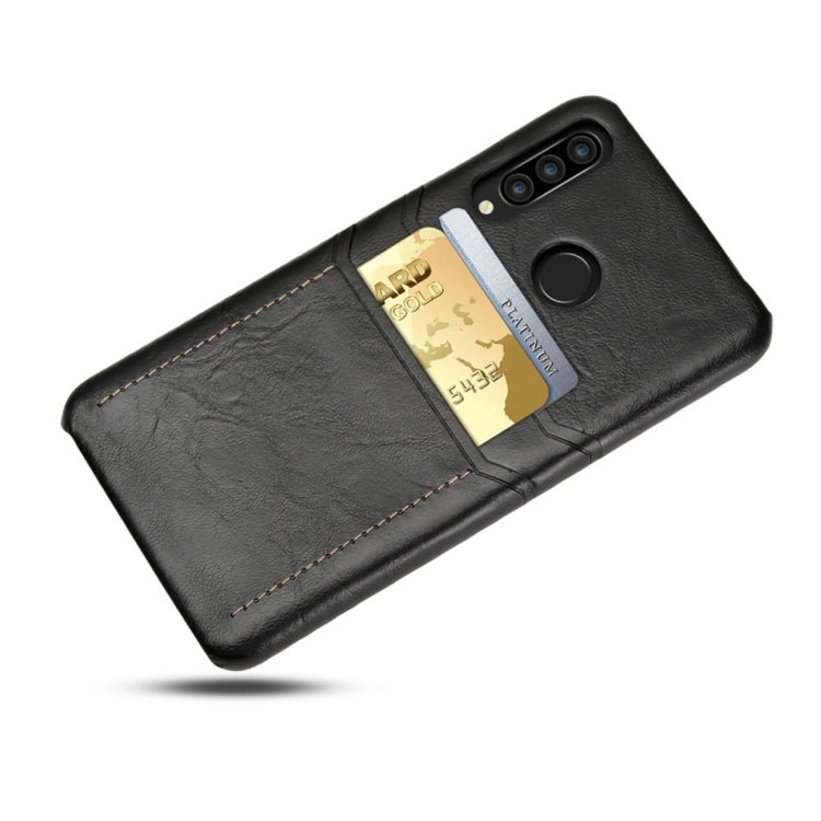 For Huawei P30 Lite / nova 4e Calf Texture PU + PC Protective Case with Card Slots(Coffee)