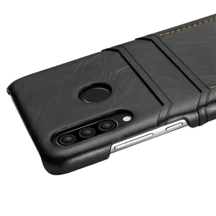 For Huawei P30 Lite / nova 4e Calf Texture PU + PC Protective Case with Card Slots(Coffee)