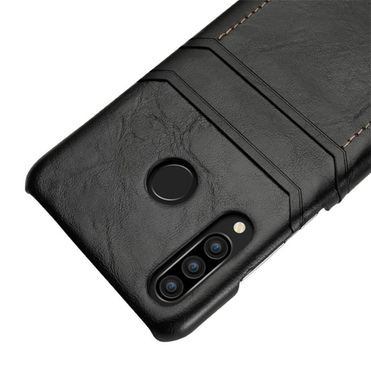 For Huawei P30 Lite / nova 4e Calf Texture PU + PC Protective Case with Card Slots(Coffee)