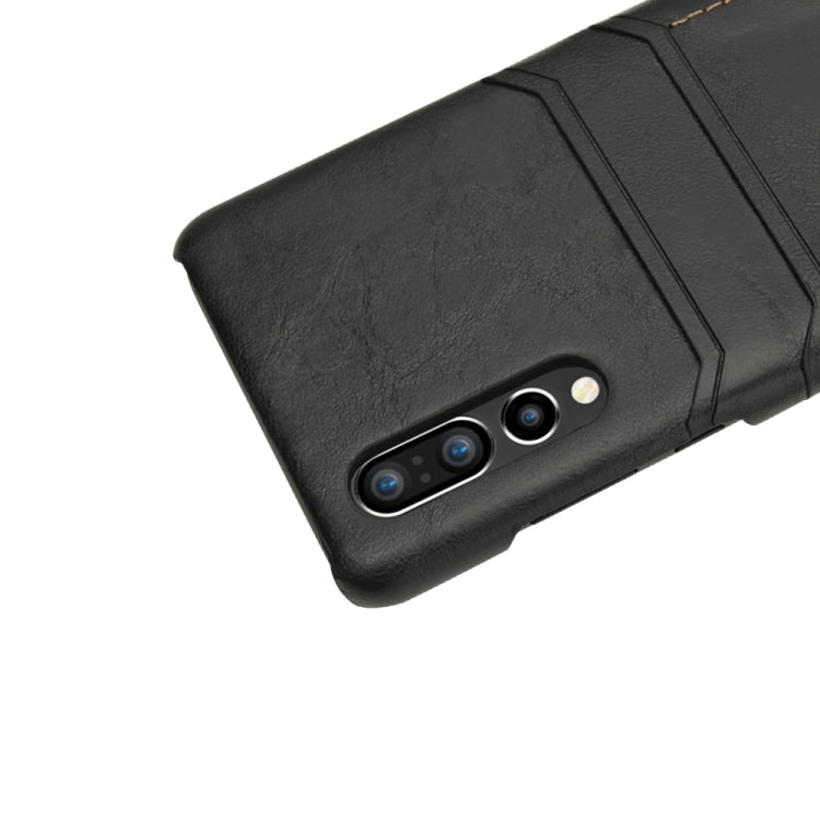 For Huawei P30 Calf Texture PU + PC Protective Case with Card Slots(Coffee)