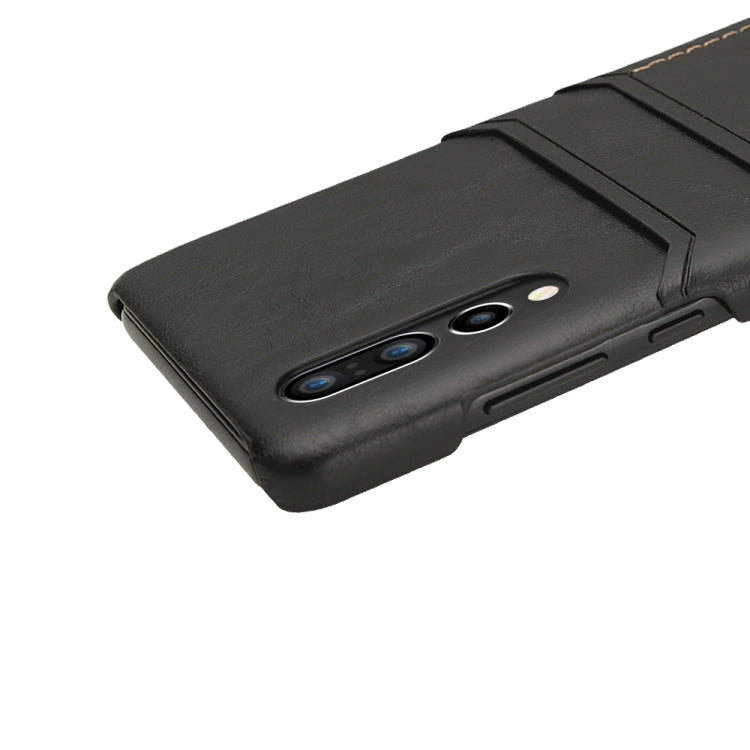 For Huawei P30 Calf Texture PU + PC Protective Case with Card Slots(Coffee)