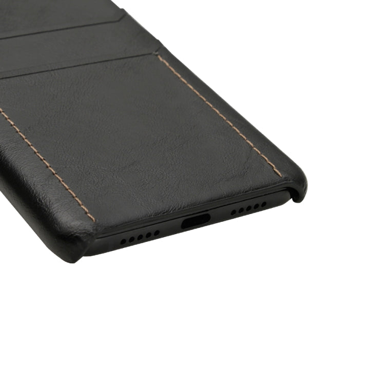 For Huawei P30 Calf Texture PU + PC Protective Case with Card Slots(Coffee)