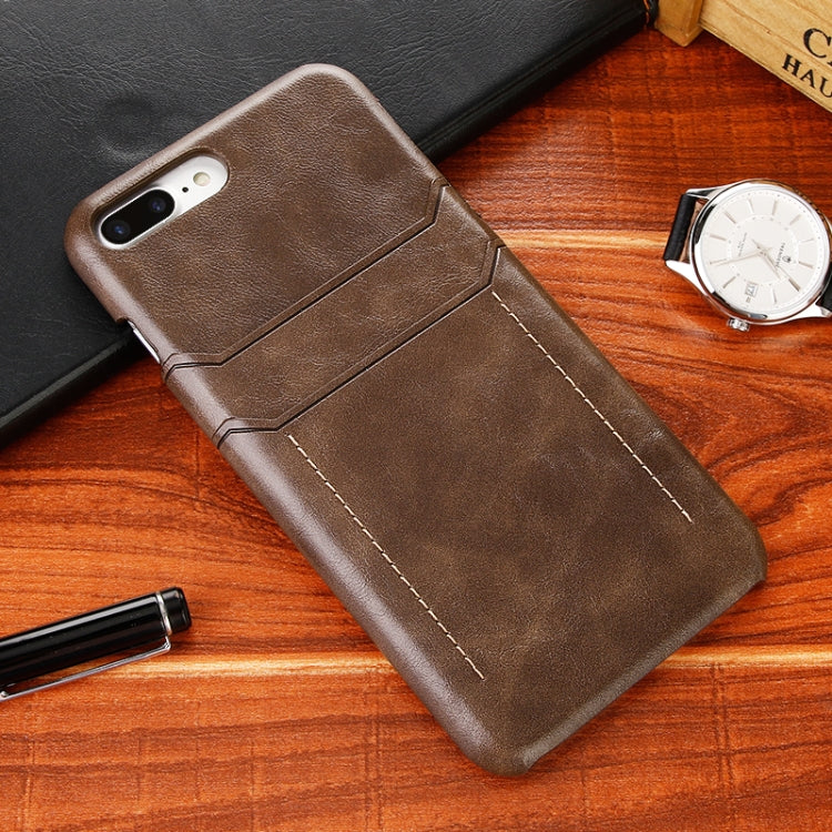 For iPhone 7 / 8 Calf Texture PU + PC Protective Case with Card Slots