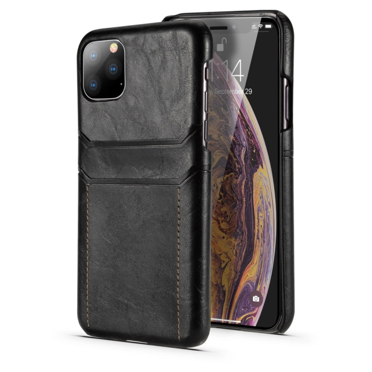 For iPhone 11 Pro Max Calf Texture PU + PC Protective Case with Card Slots