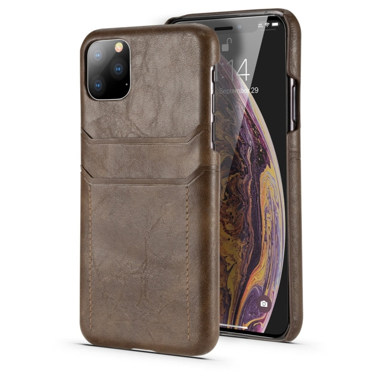 For iPhone 11 Pro Max Calf Texture PU + PC Protective Case with Card Slots