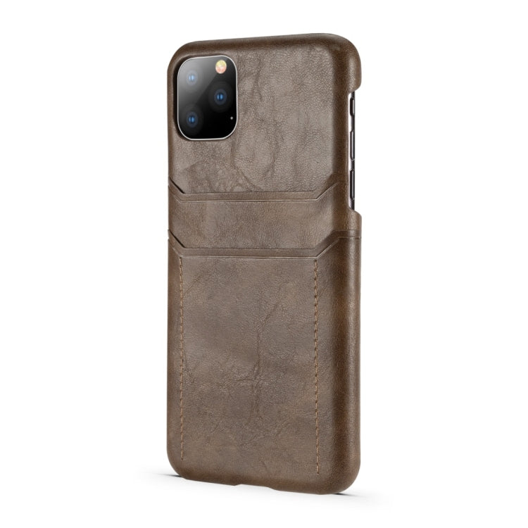 For iPhone 11 Pro Max Calf Texture PU + PC Protective Case with Card Slots