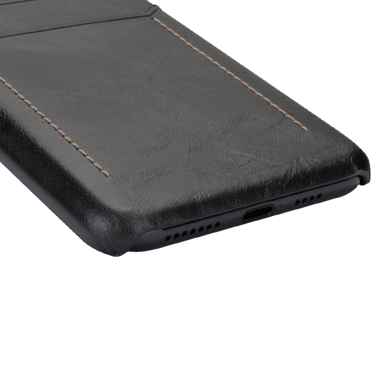 For iPhone XS Max Calf Texture PU + PC Protective Case with Card Slots(Coffee)