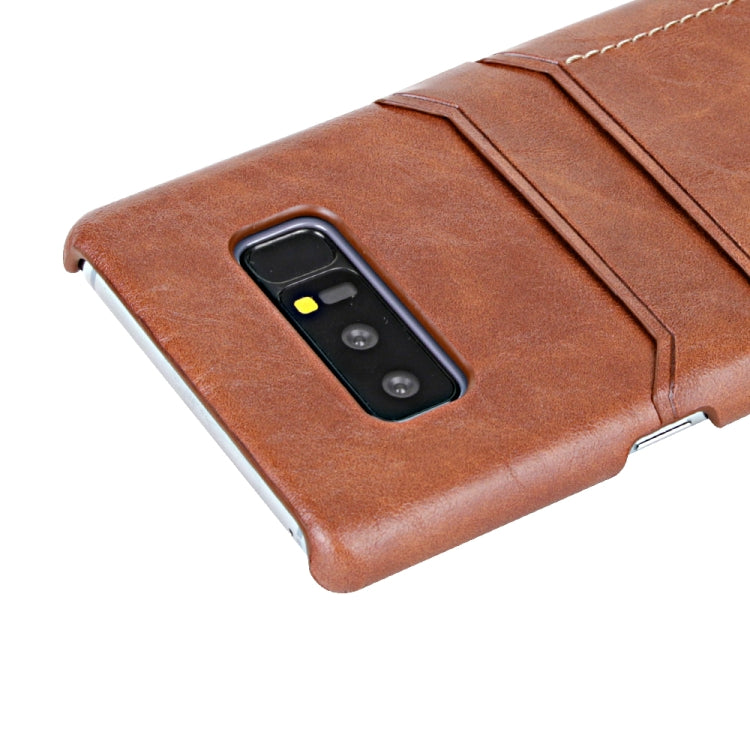 For Galaxy Note 8 Calf Texture PU + PC Protective Case with Card Slots(Black)