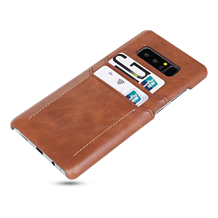 For Galaxy Note 8 Calf Texture PU + PC Protective Case with Card Slots(Black)
