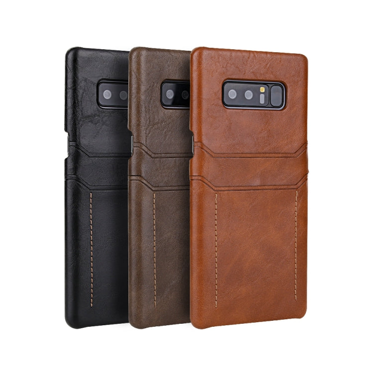 For Galaxy Note 8 Calf Texture PU + PC Protective Case with Card Slots(Black)