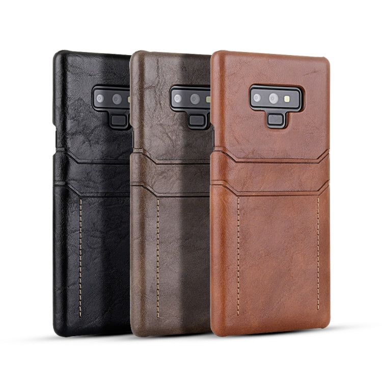 For Galaxy Note 9 Calf Texture PU + PC Protective Case with Card Slots