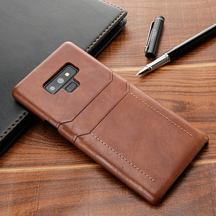 For Galaxy Note 9 Calf Texture PU + PC Protective Case with Card Slots