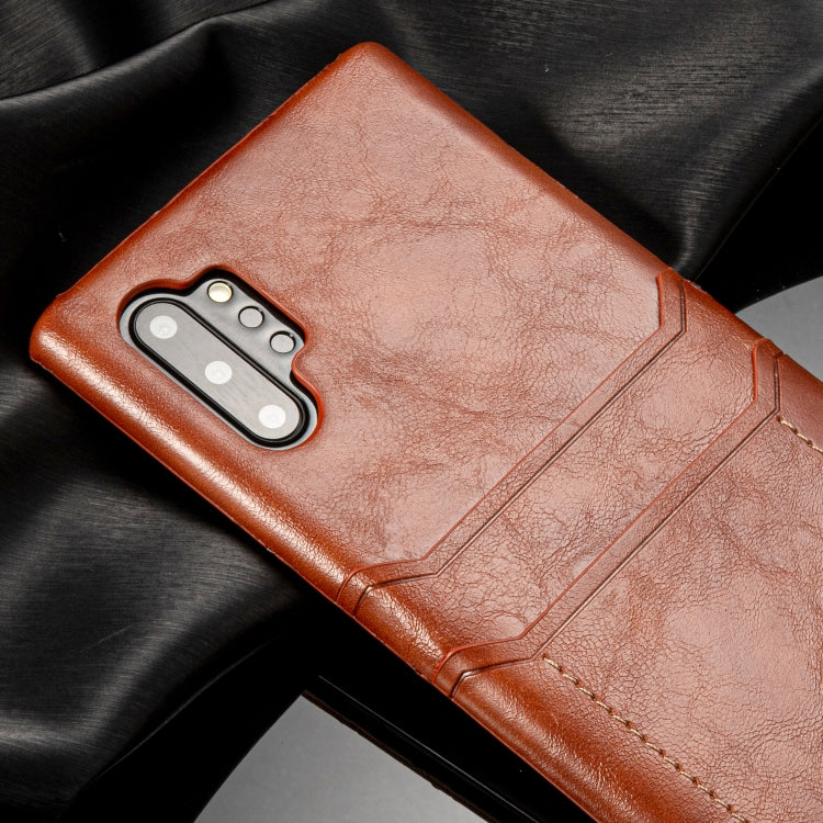 For Galaxy Note 10 Calf Texture PU + PC Protective Case with Card Slots