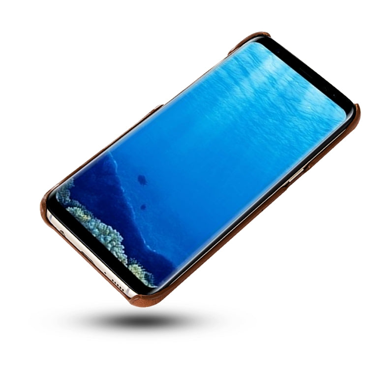 For Galaxy S8+ Calf Texture PU + PC Protective Case with Card Slots(Black)