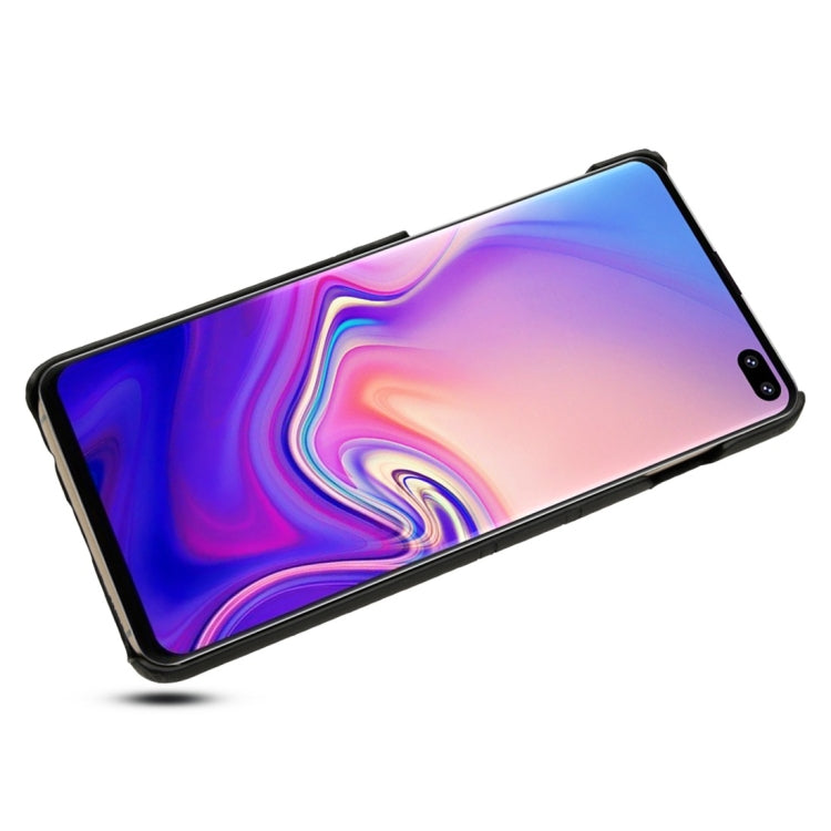 For Galaxy S10+ Calf Texture PU + PC Protective Case with Card Slots
