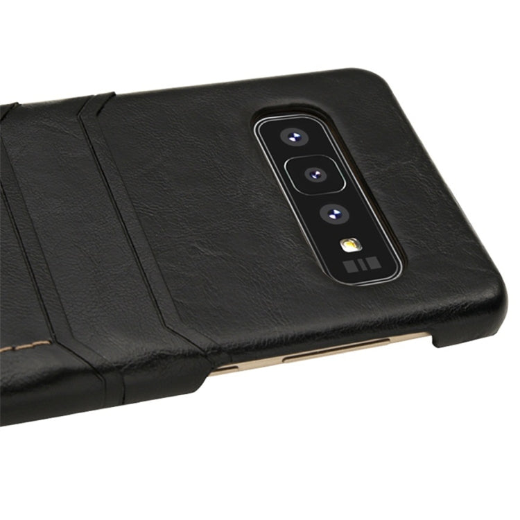For Galaxy S10+ Calf Texture PU + PC Protective Case with Card Slots