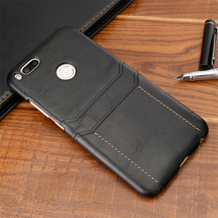 For Xiaomi Mi 5X / A1 Calf Texture PU + PC Protective Case with Card Slots(Black)