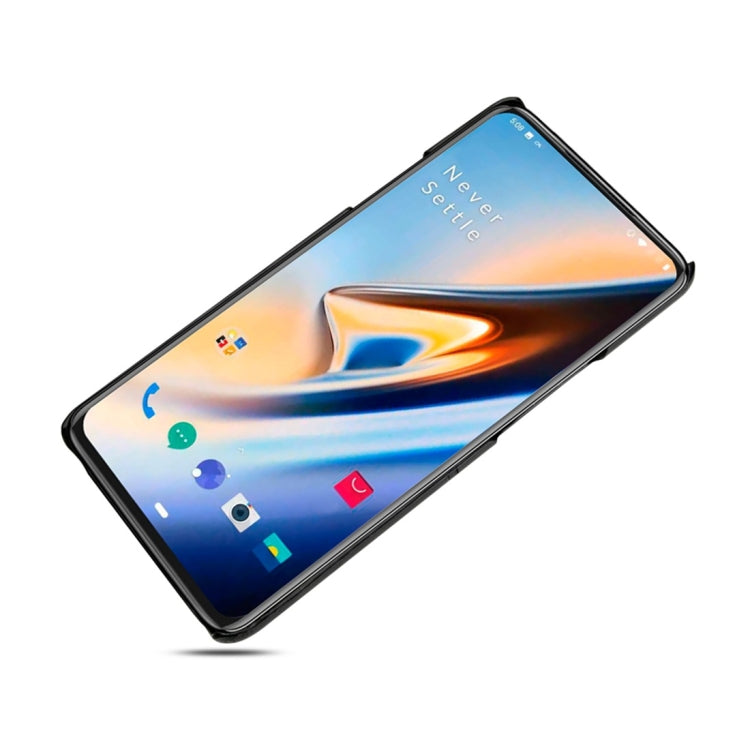 For OnePlus 7 Calf Texture PU + PC Protective Case with Card Slots(Black)