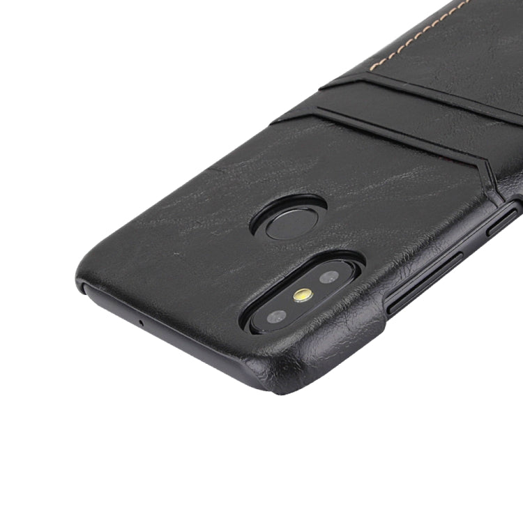 For Xiaomi Mi 8 SE Calf Texture PU + PC Protective Case with Card Slots(Black)