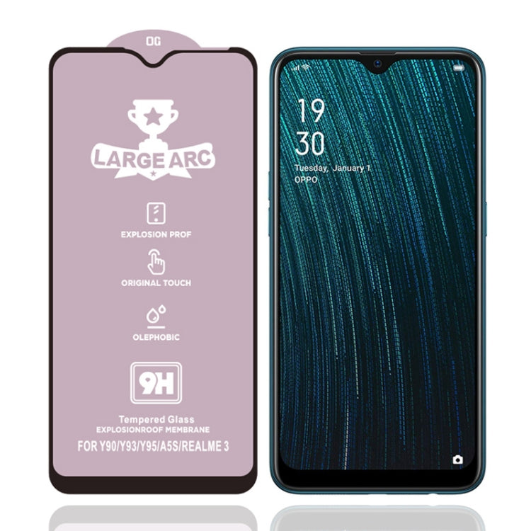 For OPPO  A5s 9H HD Large Arc High Alumina Full Screen Tempered Glass Film