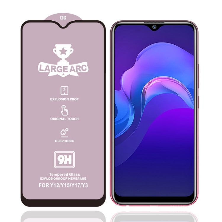 For Vivo Y12 9H HD Large Arc High Alumina Full Screen Tempered Glass Film