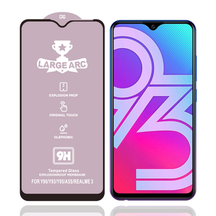 For Vivo Y93 9H HD Large Arc High Alumina Full Screen Tempered Glass Film