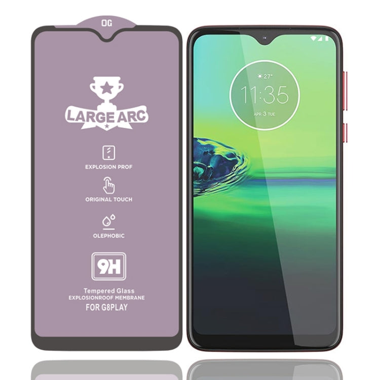 For Motorola Moto G8 Play 9H HD Large Arc High Alumina Full Screen Tempered Glass Film