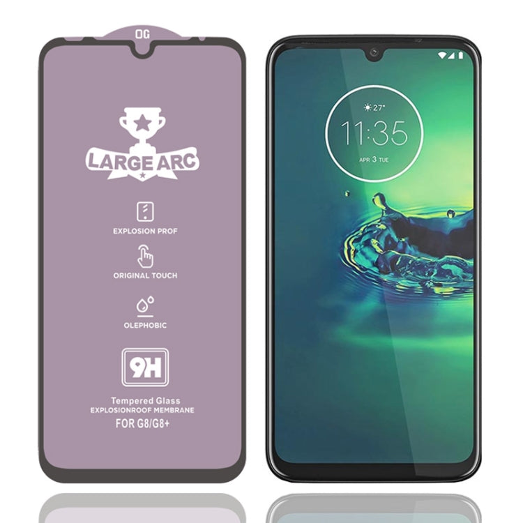 For Motorola Moto G8 Plus 9H HD Large Arc High Alumina Full Screen Tempered Glass Film