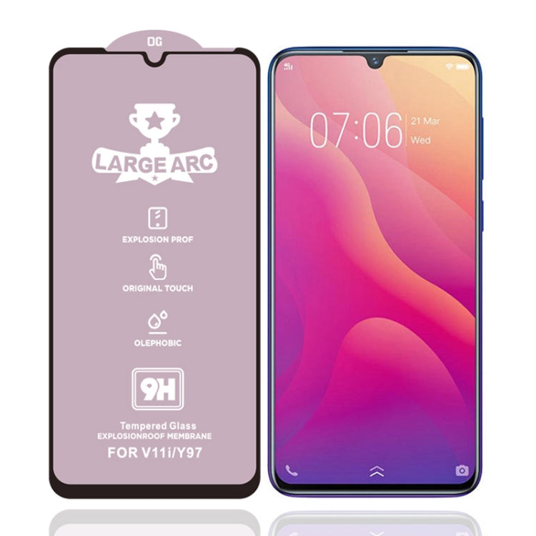 For Vivo V11i 25 PCS 9H HD Large Arc High Alumina Full Screen Tempered Glass Film