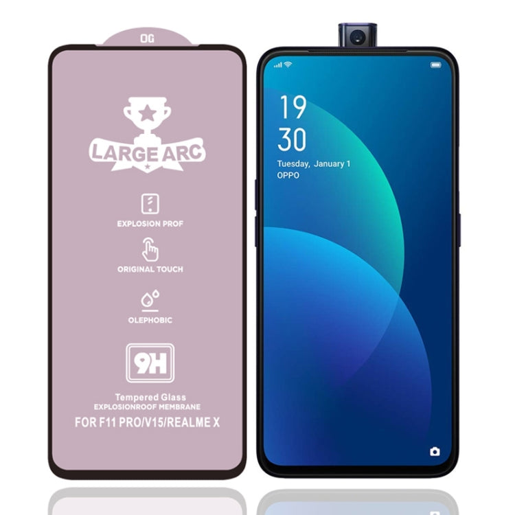 For Vivo V15 25 PCS 9H HD Large Arc High Alumina Full Screen Tempered Glass Film