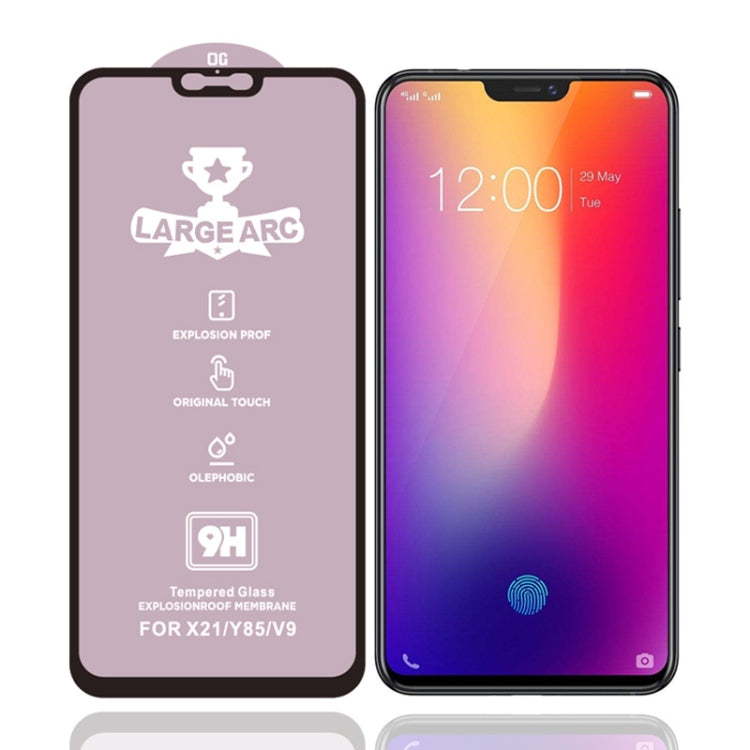 For Vivo X21 25 PCS 9H HD Large Arc High Alumina Full Screen Tempered Glass Film