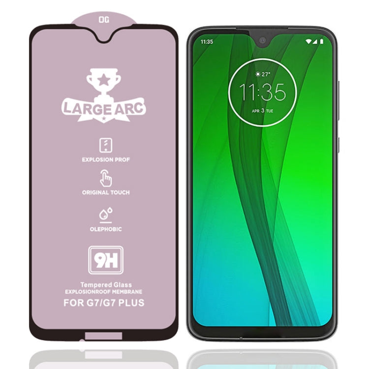 For Motorola Moto G7 25 PCS 9H HD Large Arc High Alumina Full Screen Tempered Glass Film