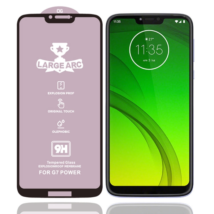 For Motorola Moto G7 Power 25 PCS 9H HD Large Arc High Alumina Full Screen Tempered Glass Film
