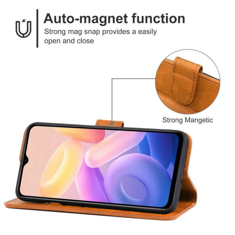 Leather Phone Case For vivo Y55s 5G